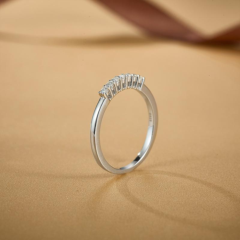 Custom Seven Stars Style Moissanite Ring 925 Sterling Sliver Moissanite Wedding Rings Women Jewelry