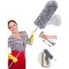 Telescopic Duster 254cm, Telescopic Wolf Head Microfiber Foldable Flexible Stainless Steel Handle, Washable Perfect