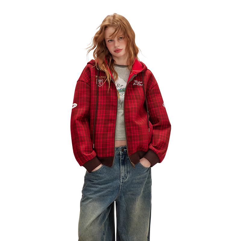 

UNIFREE American Plaid Hooded Jacket M