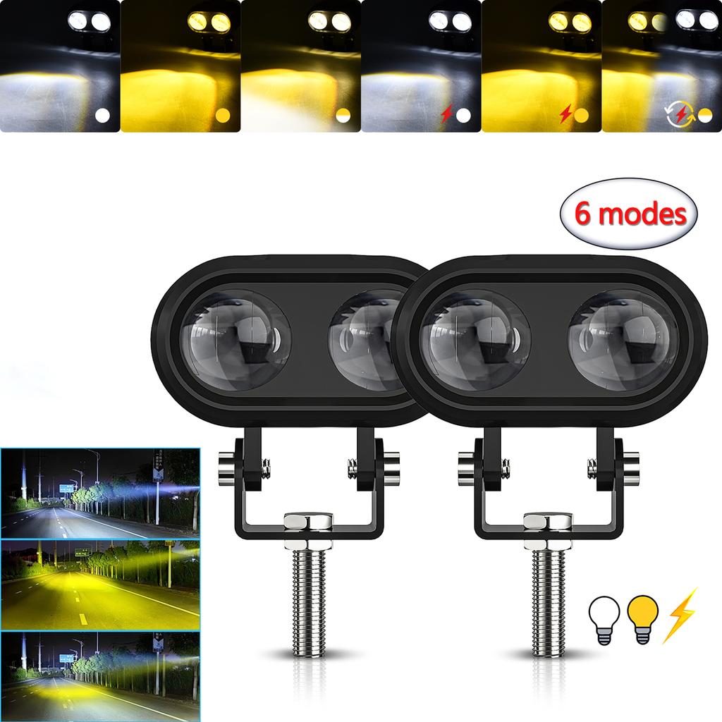 LED Pods, 2PCS 120W 12000LM Super Bright LED Driving Lights Fog Lights Waterproof LED Work Lights
