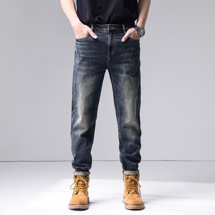 

Весна и Лето Новые Мужские Американские Ретро Зауженные Прямые Большие Джинсы Стрейч Мужские 40