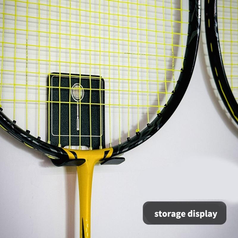 Badminton Racket Holder Stainless Steel Wall Hook Wall Mounted Racket Holder Tennis Racket Storage Rack Easy to Use
