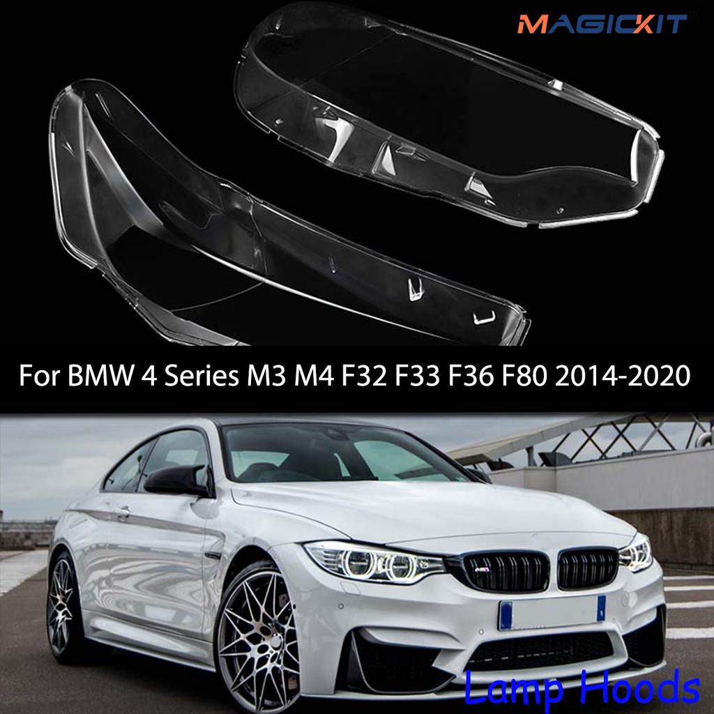Magickit For BMW M3 M4 4 Series F32 F33 F36 F80 2013-2021 Headlamp Lens Covers Transparent Headlight Lens Glass Shell Plexiglass msyj19