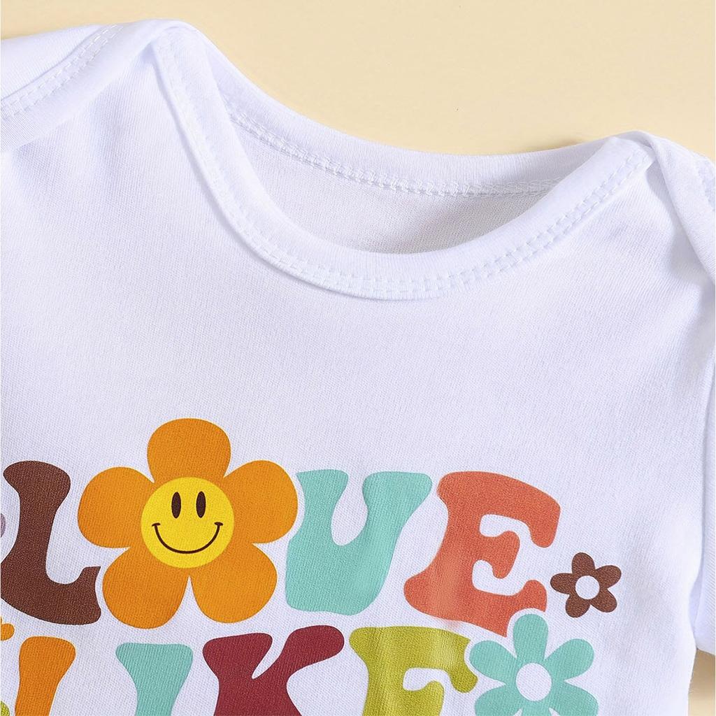 Baby-Baumwoll-Body mit „Liebe wie Jesus“-Aufdruck, Kurzarm-Overall für Jungen und Mädchen