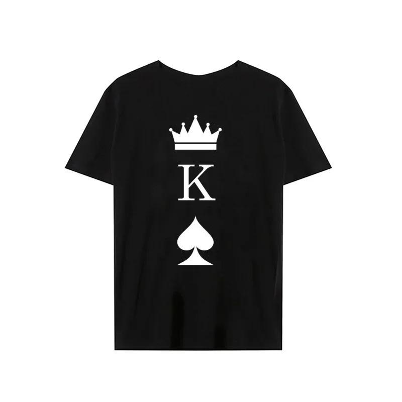 Oversized Black Short-Sleeve T-Shirt Featuring King of Spades Minimalist Graphic Print 4XL