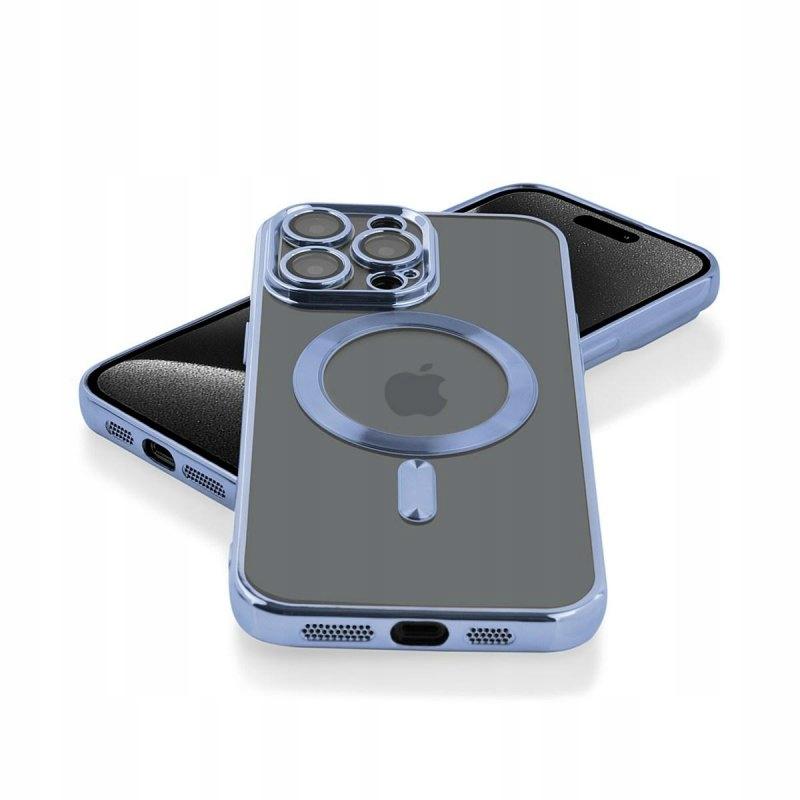 Etui do iphone 11 pro max magsafe obudowa wzmacniana niebieski case + szkło