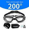 Men's Myopia Swimming Goggles Set with Cap & Earplugs: Transparent, HD, Waterproof, Anti-Fog