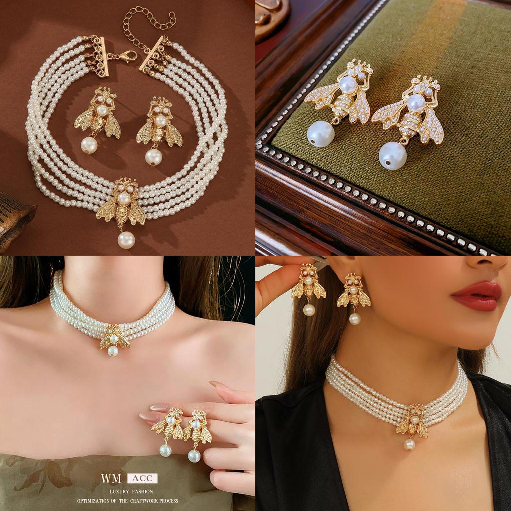 Animal Set Jewelry With Pearl Alloy Elements For Women Gift Givers Decoration
