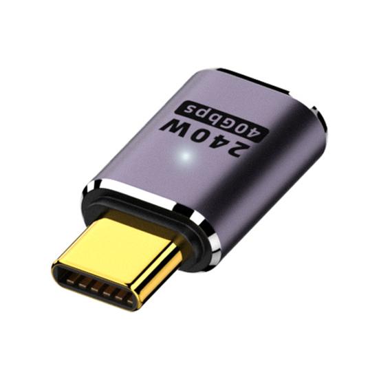 USB C Right Angle Adapter 240W PD 8K@60Hz Video Charge Adapter 40Gbps Data Transfer LED Light Metal Adapter for MacBook Pro for IPad Pro