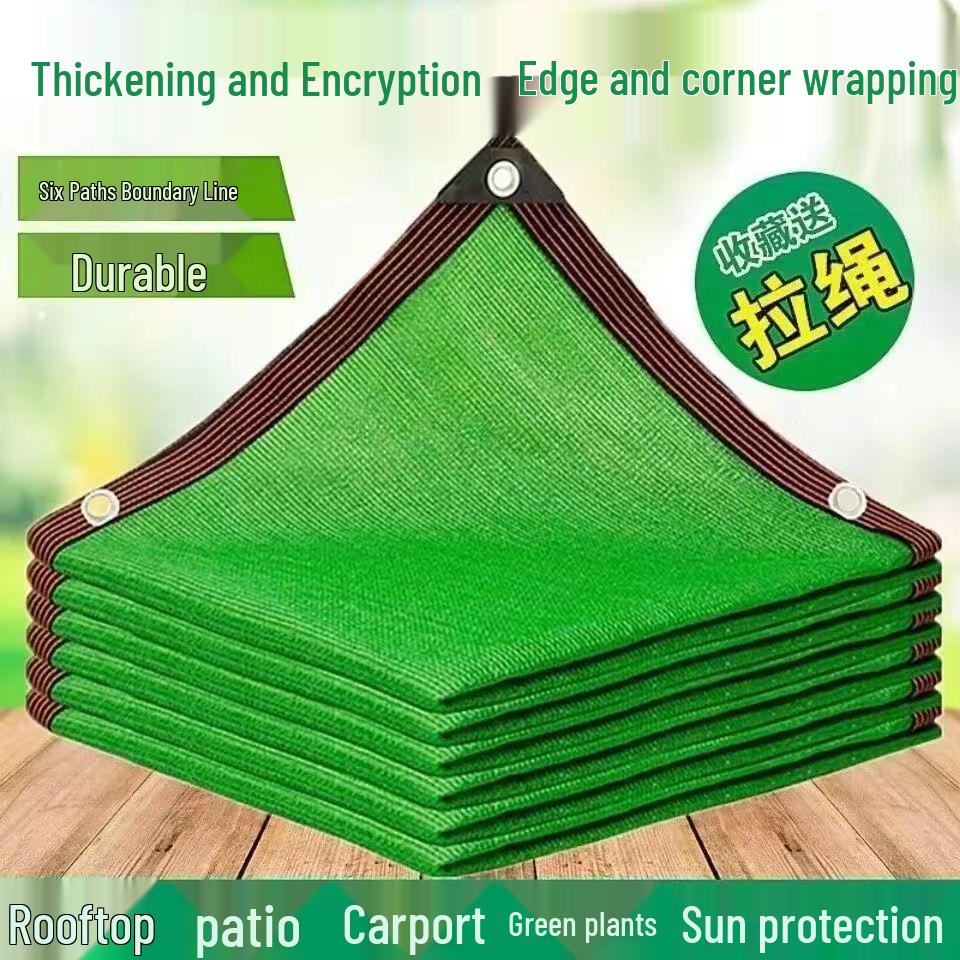 

Edge-Sealed Green Sunshade Net - Perforated Heat Insulation for Rooftop and Greenhouse Protection 2x2m Edge Sealed Perforated