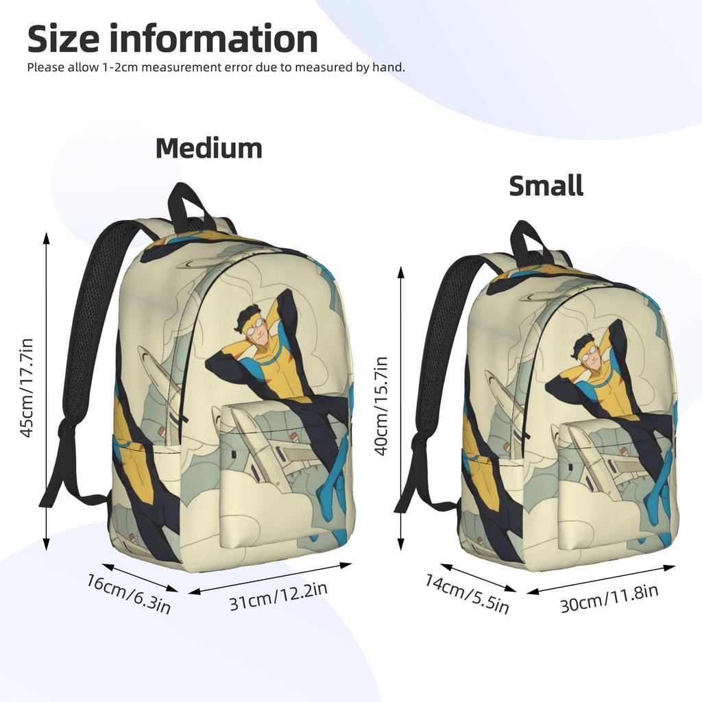 Mochila de Cómic Invencibles para Hombres Mujeres Estudiantes Adolescentes Mochila de Trabajo Bolsas de Lona para la Universidad Exterior