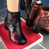 New Soft Leather Women's Cotton Shoes Autumn and Winter Martin Boots Piled Thick Heel Short Boots Soft-soled Shoes