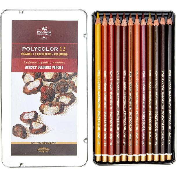 KOH-I-NOOR Polycolor Коричневая Линия Художественные Цветные Карандаши (Набор из 12)
