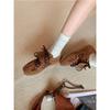 Leather version~ Grape mother same shoes retro leopard print versatile casual sports shoes flip cover German training shoes women's board shoes