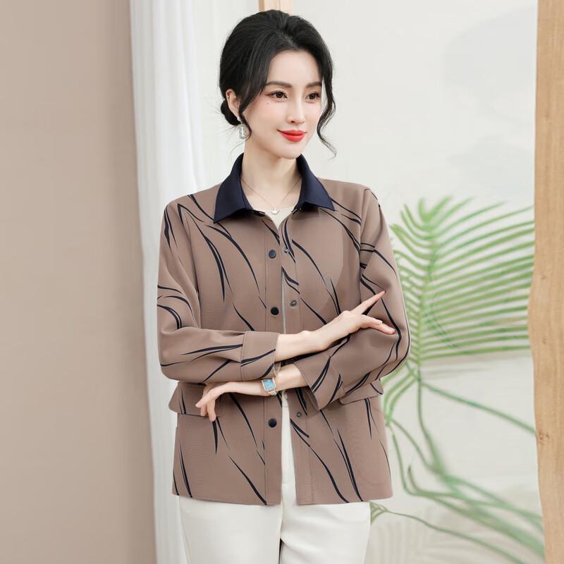 Ronghua Mom's 2025 Autumn Elegant Loose Jacket for Middle-Aged Women
