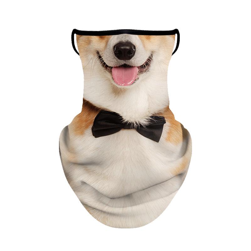 

Маска для лица животное TikTok: Уличный солнцезащитный бафф на шею с креплением за уши для велоспорта, ледяной шелк, дышащий, готов к лету One Size