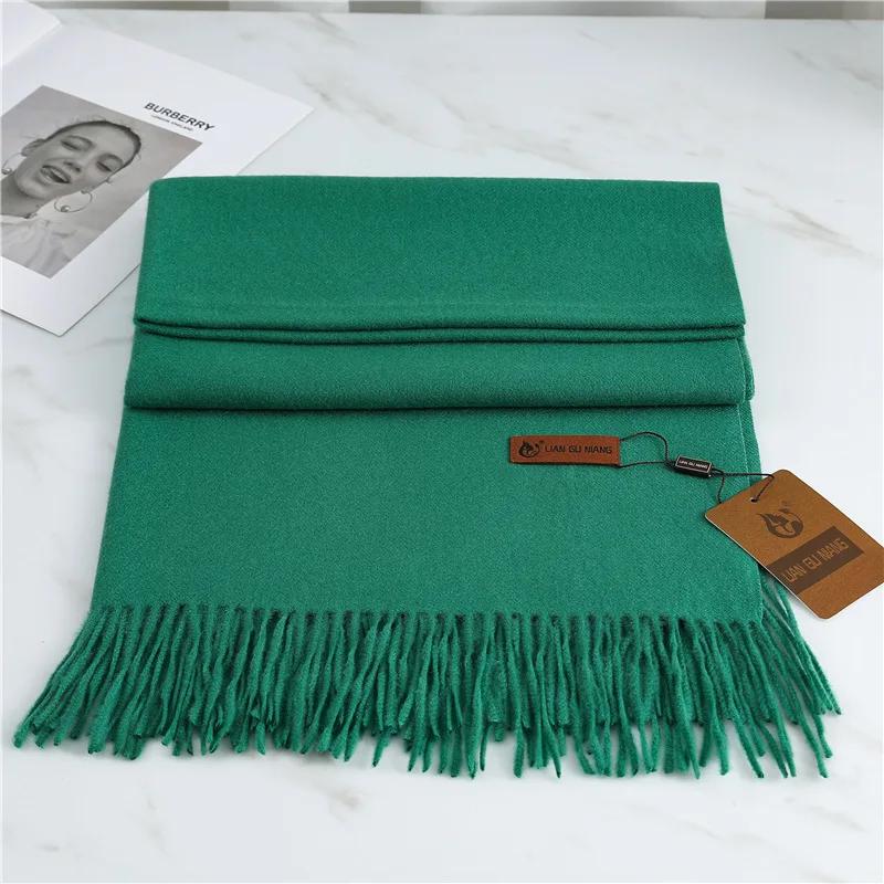 New Imitation Cashmere Thickened Warm Solid Scarf Winter for Men Women Shawl Fashion Neck Bib Long Scarves Headband Muffler