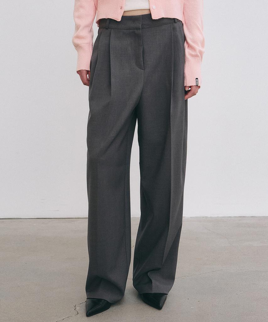 Nigaennikol Minimal Classic Loose Fit Slacks_Gray
