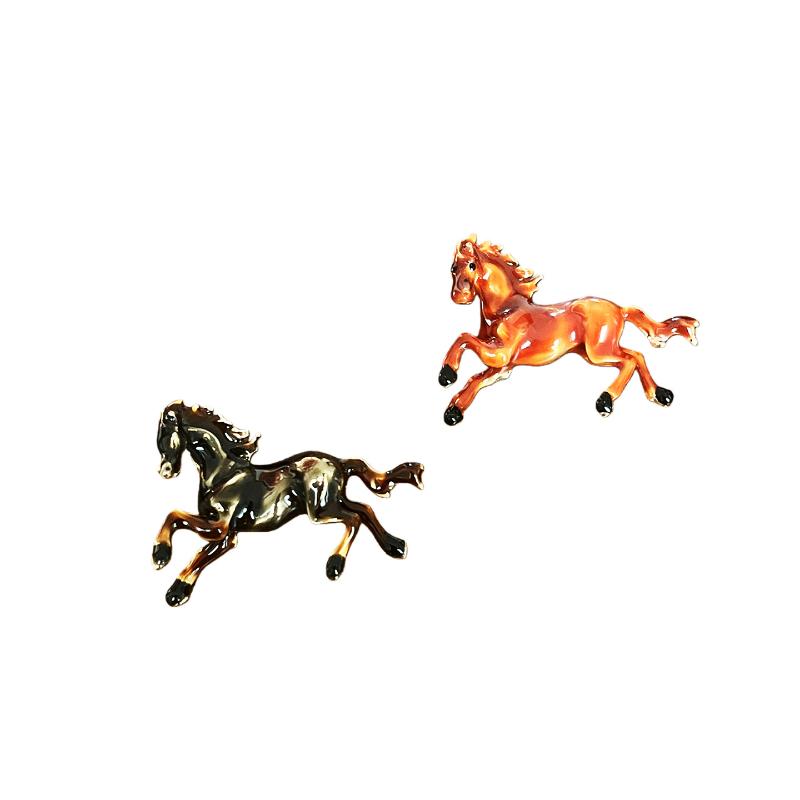 Broșe Exquisite Cal Galopant Pentru Femei Bărbați Smalț 4 Culori Animal Ace de Broșă Anul Calului Bijuterii de Petrecere Cadou