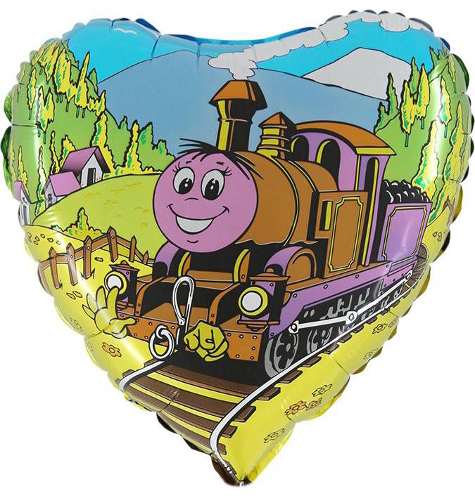Heart Foil Balloon Locomotive Train Party 45cm