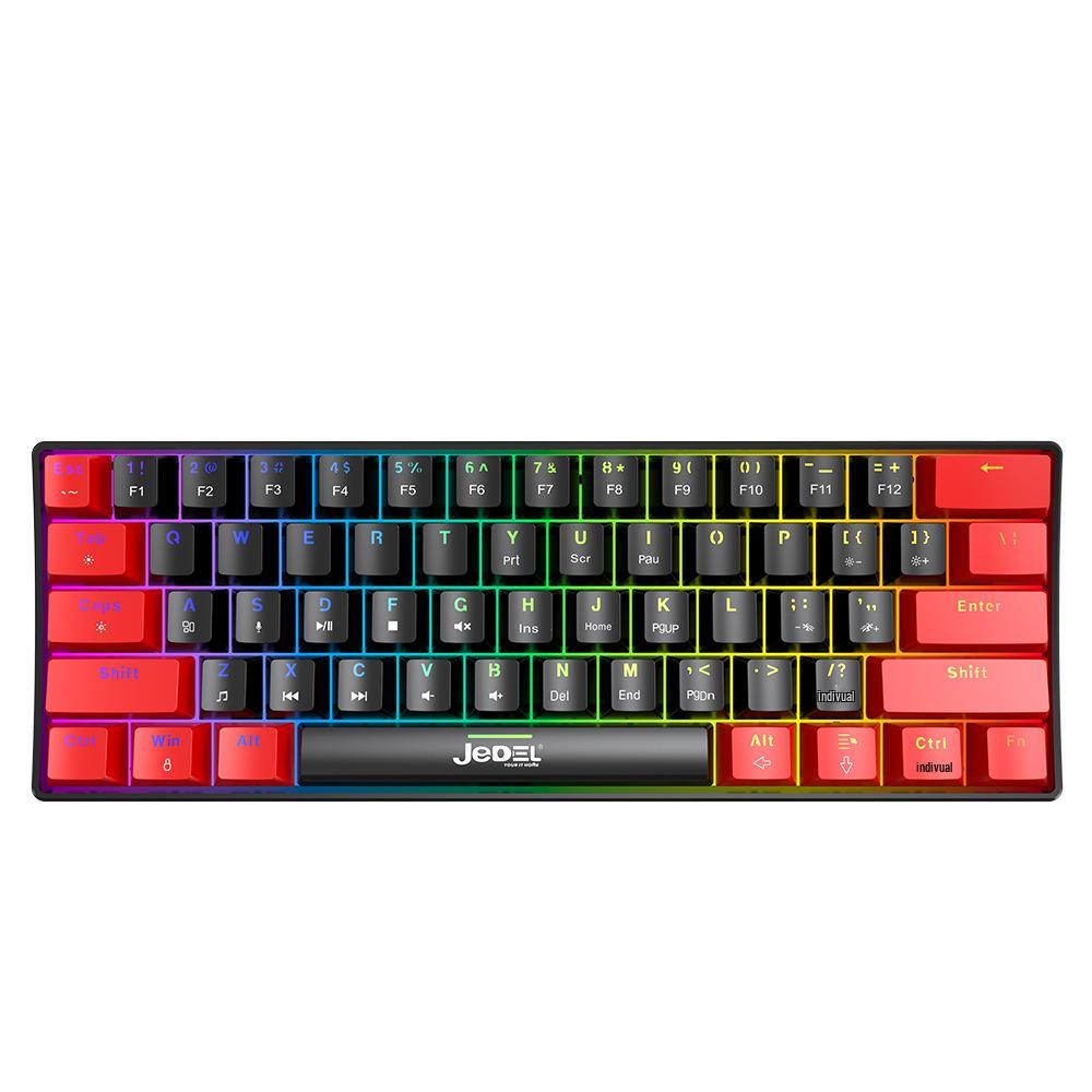 Compact 61-Key RGB Mechanical Keyboard: Portable Wired Mini for Gaming and Office Use