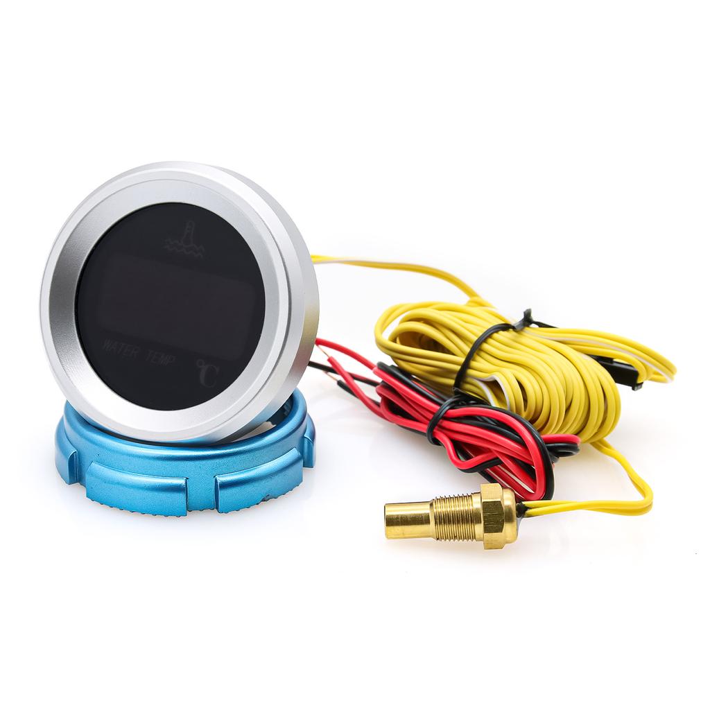 LED Digital Water Temperature Gauge 12V Electronic Universal 120 Celsius with 10mm Water Temp Sensor for Car Truck Yacht Boat