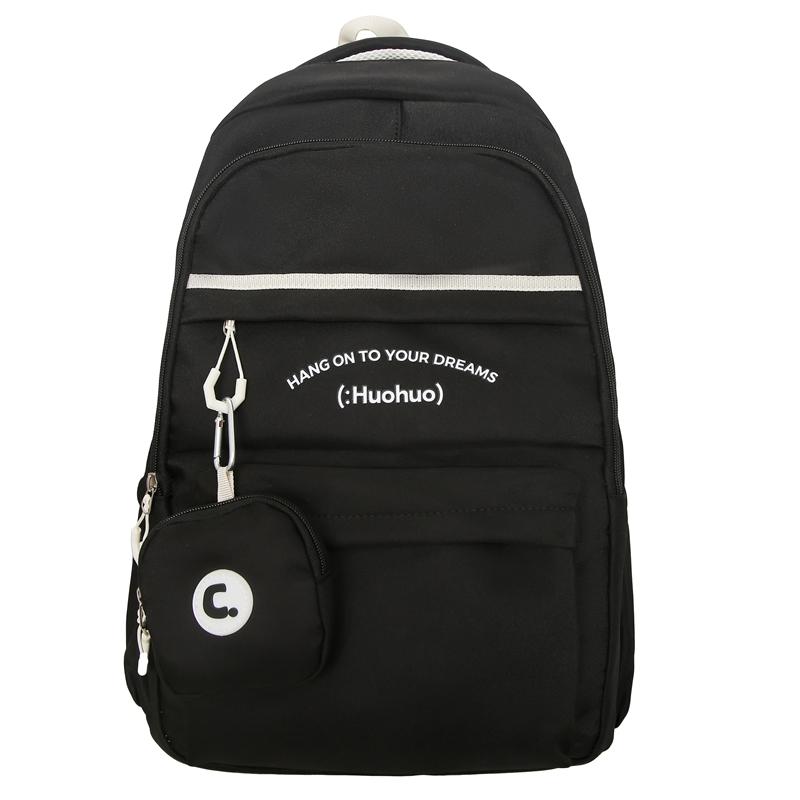 

Женский рюкзак с принтом в виде буквы, студенческая школьная сумка большой емкости, мужской дорожный рюкзак с кошельком для монет чёрный