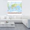 World Map-Geographic Map with Cities,Wall Hanging,Frameless,Home Decor,Study,Geographical Tools,Tourism/education Tools