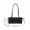 Glänzende PU-Schultertasche mit Schleife Elegante Schlanke Rechteckige Handtasche Gepunktete Unterarmtasche Reise