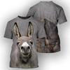 Summer Round Neck Animal Pattern 3D Print Top Fashionable Casual Short Sleeved Men's T-shirts