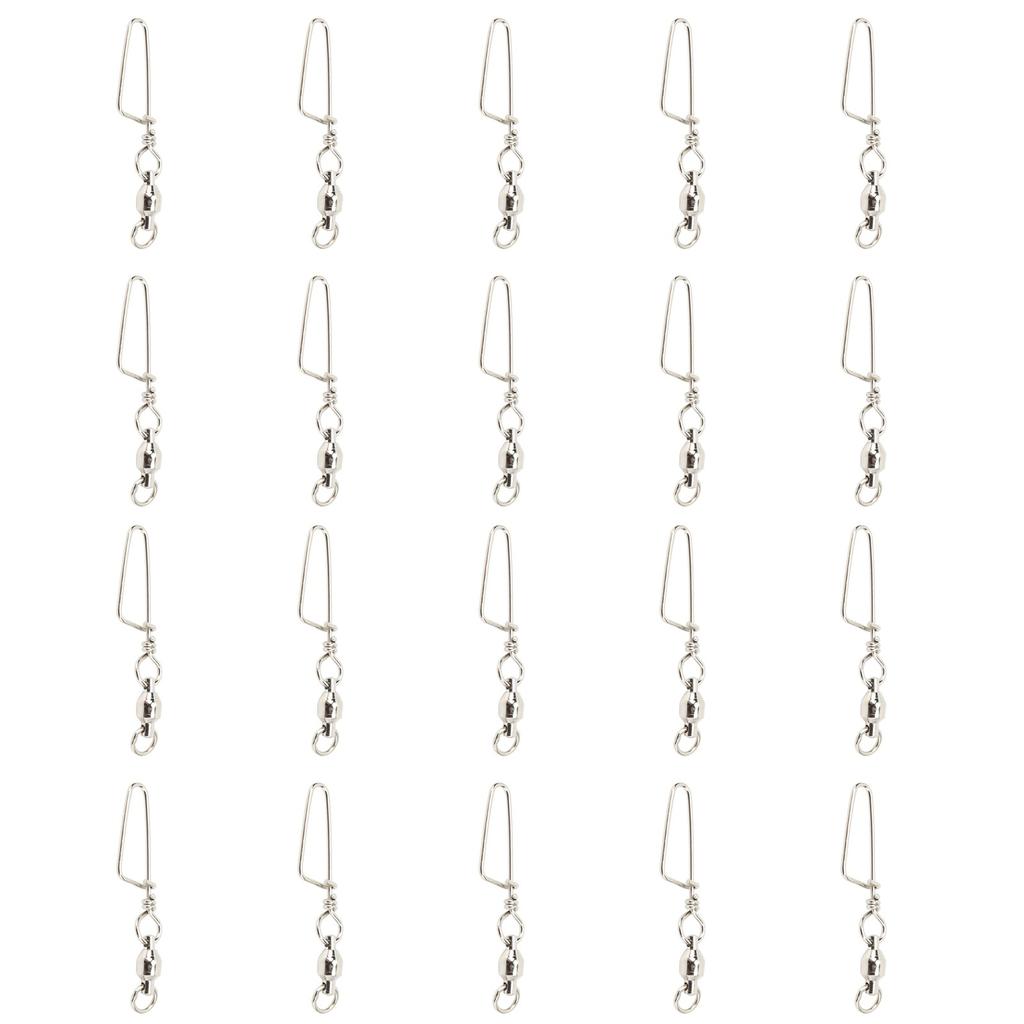20PCS Fishing Snap Swivels Stainless Steel High Strength B Type Ball Bearing Swivels for Freshwater