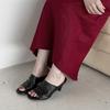Fashion 2025 Summer Women Shoes Peep Toe Women Sandals Genuine Leather Women Slippers Elegant Gladiator Mules High Heels Party Shoes