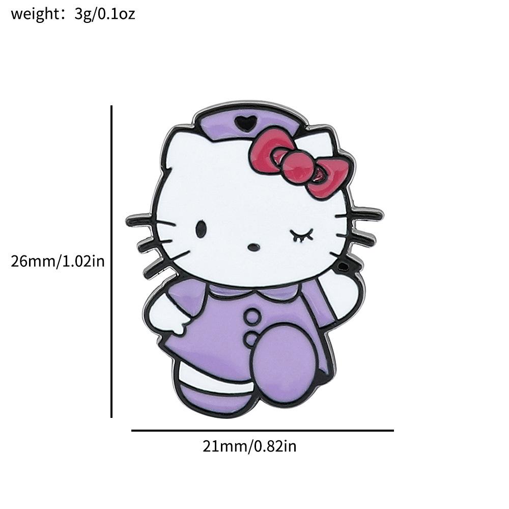 

Japanese kt cat brooch Sanrio metal badge cat alloy drip bag pin