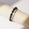 Double Face Daisy 1138 Antique Ring Point 1229 Silver Stone Bracelet Set (C2501-SE406_SV)
