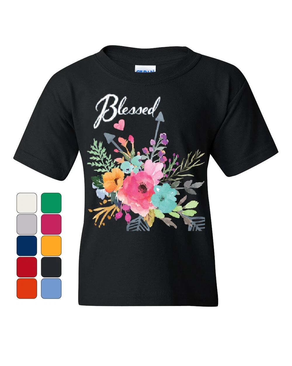 Blessed Youth kids boys T-Shirt Love Faith Hope Believer Motivation Kindness Kids Tee 150
