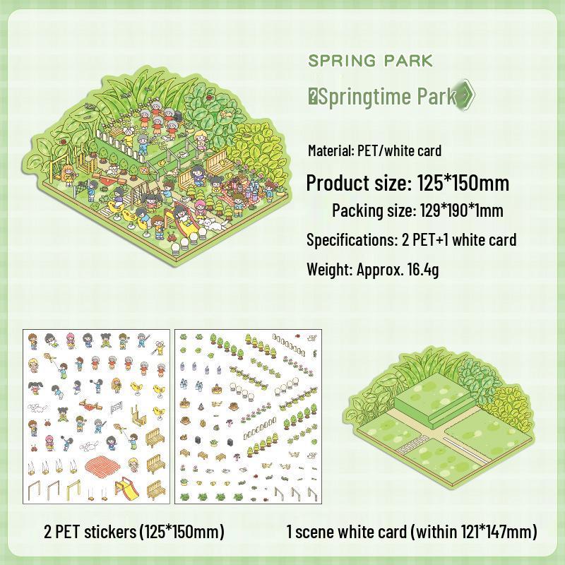 Popular Cartoon Scenery 3D DIY Stickers for Kids