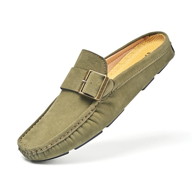 Fashion Mules Flats Man Slides Slippers Male New Brand Designer Mens Half Drag Shoes for Men Casual Vintage Loafers Fashion Half Shoes