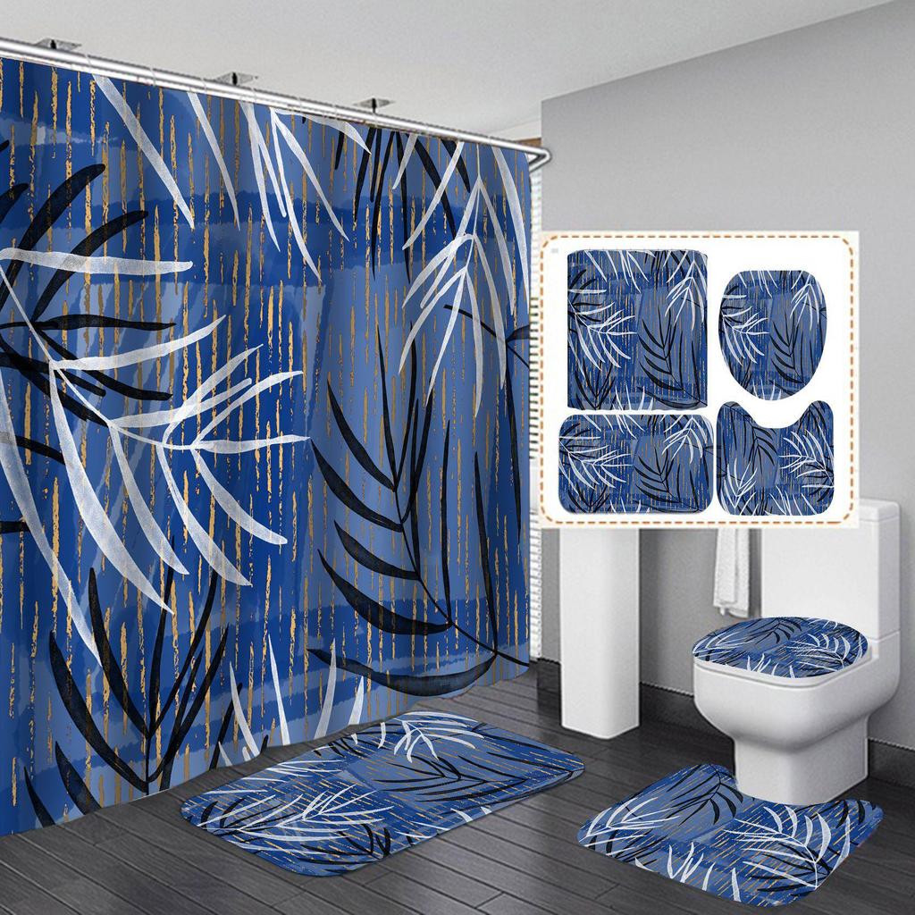 Xiyin Waterproof High Definition Shower Curtain Set - Four-Piece, No-Drill Partition for Bathroom or Hotel.