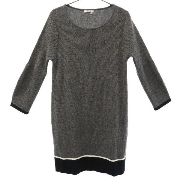 TO BE CHIC Wool Sanyo Shokai Long Sleeve One Piece 40 Gray Women Used