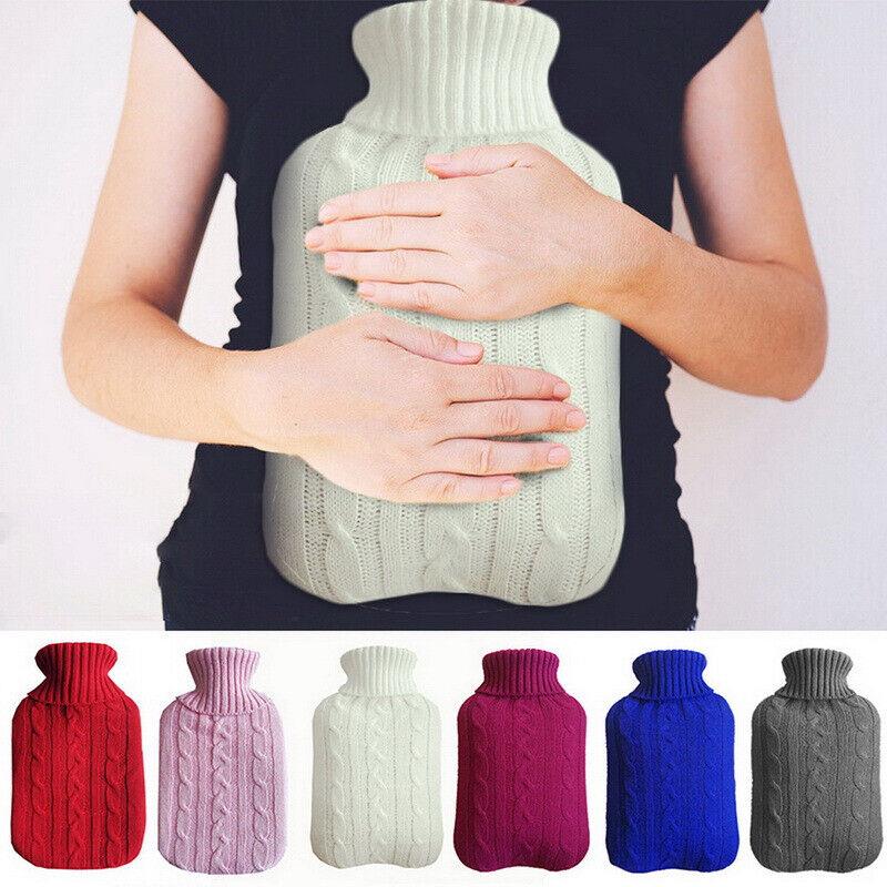 1pcs Hot Water Bag Cover Warm Hand Bag Knitted Cover Soft Removable Washable Practical Protective Cover Winter Accessories