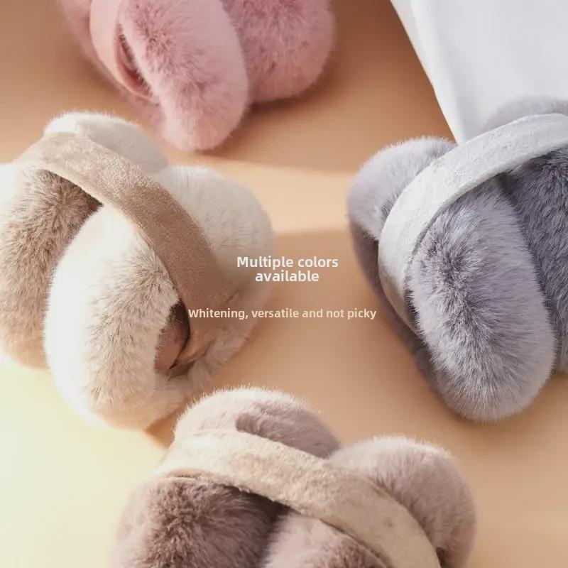 Women's Winter White Plush Windproof Ear Muffs - Warm, Cold-Proof, Velvet-Lined, Anti-Freeze.