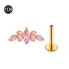 F136 Titan Marquise Blume Piercing Schmuck - Intern Gewindestecker für Ohr, Lippe, Nase, 1,2/1,0mm Dicke