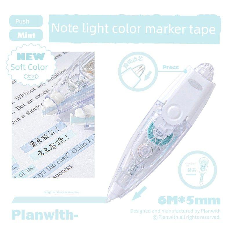 

Planwith Color Mark Belt Correction Tape Key Points for Students Good-looking Girls Multi-Color Large Capacity Notes (Green) mint