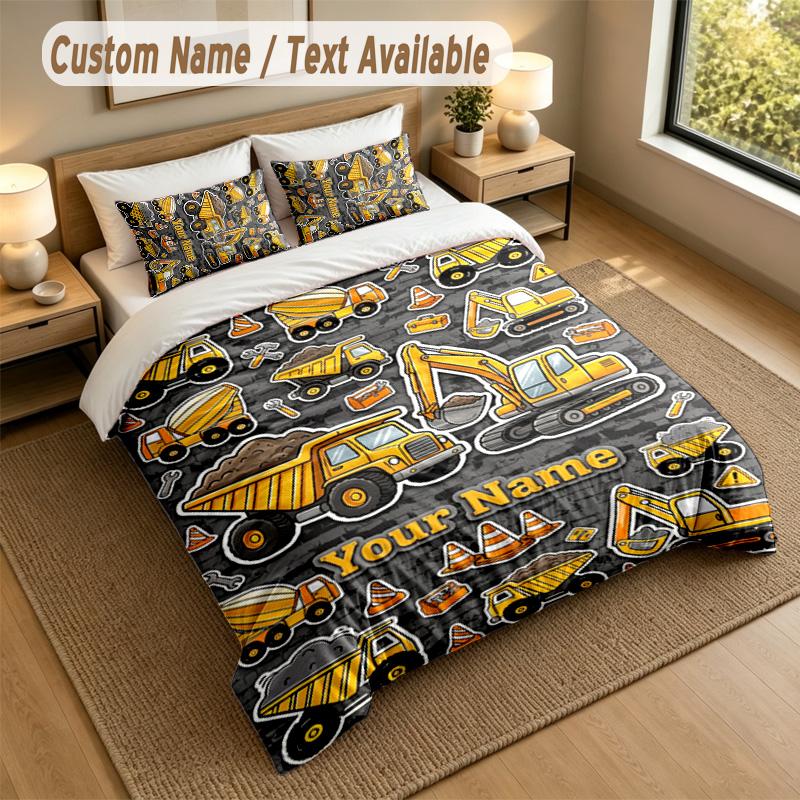Adventure Journey Theme Personalized 3Pcs Bedding Set Custom Text & Name 1 Sheet 2 Pillowcases Household Bedding 1pc