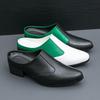 Fashion Men Half Dragged Leather Shoes British One Step Casual Comfortable Fashion Leather Shoes Men Business Brand Shoes Size 38-46