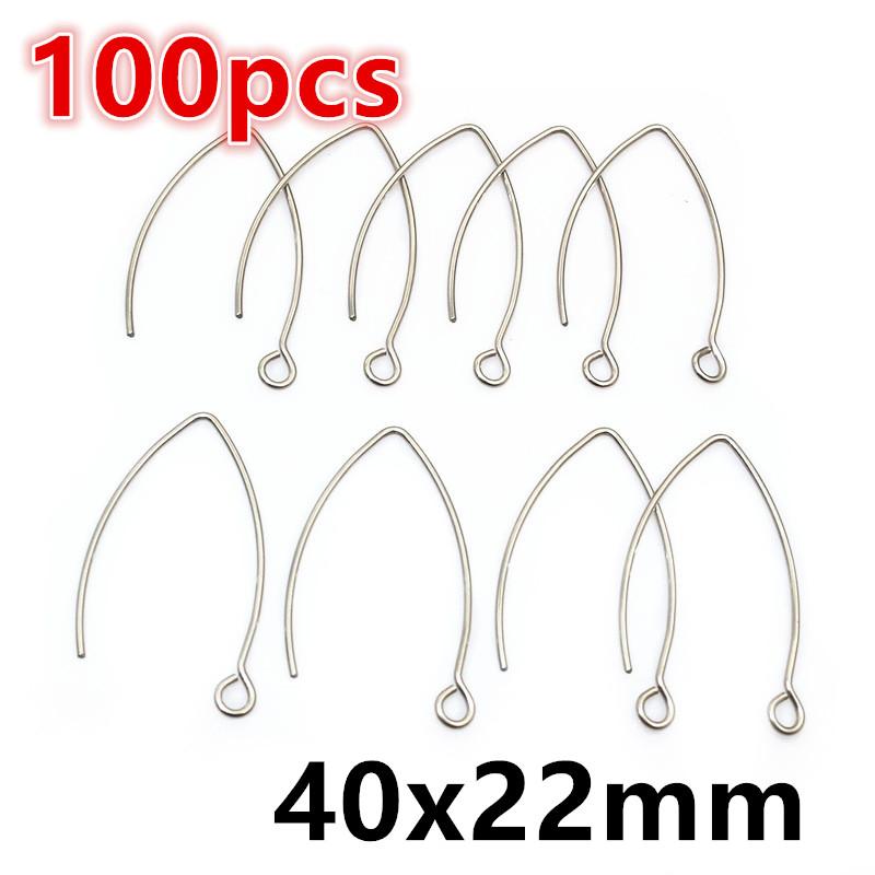 30-100pcs Stainless Steel DIY Earrings Hooks Clasp Findings Handmade Jewelry Making Accessories Earwire Accessories Steel Gold