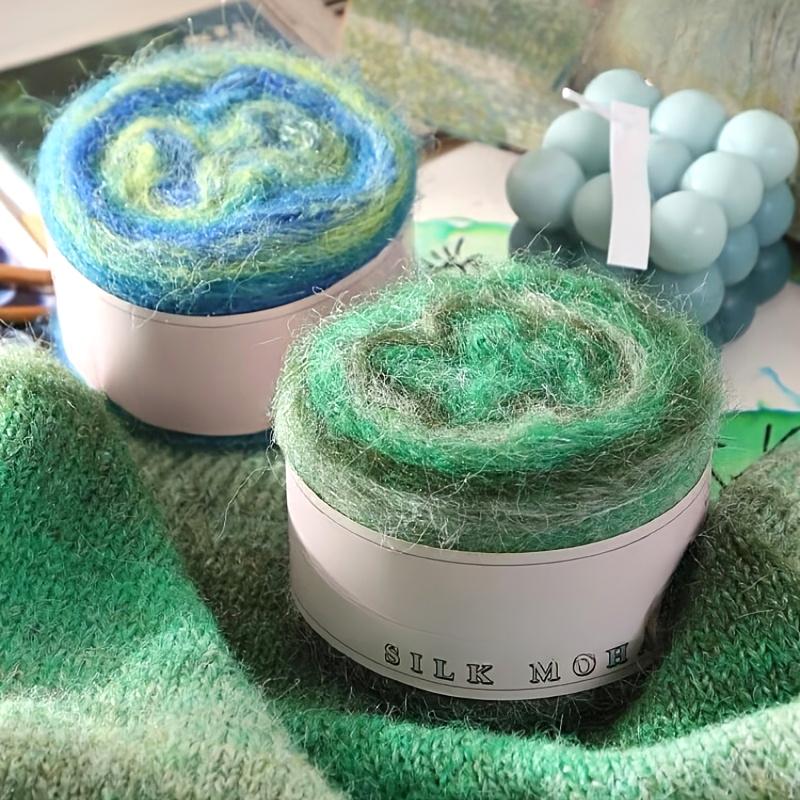 1PC Thread Multi-element Real Silk Pure Cotton Gradient Color Multi-functional Hand Woven Knit Yarn Handmade Gift