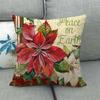 Christmas Spring Bird Flower Oil Painting Digital Printing Short Plush Pillow Covers For Sofa Office Cushion Cover Home Goods