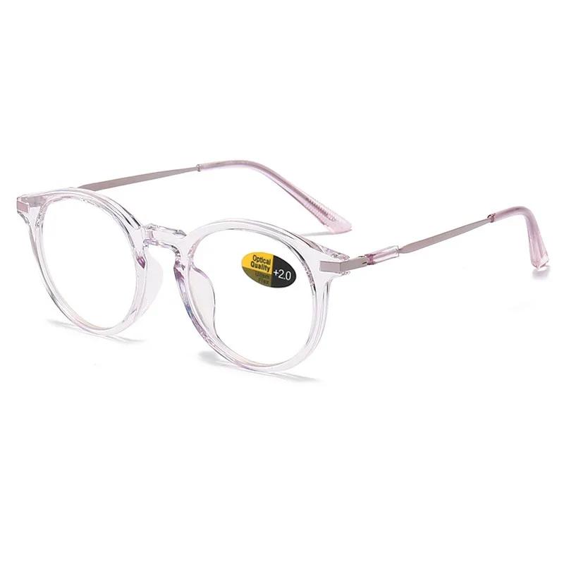 New Retro Round Frame Anti-Blue Light Presbyopia Glasses Hd Middle-Aged And Elderly Anti-Fatigue Ultra-Light Reading Glasses