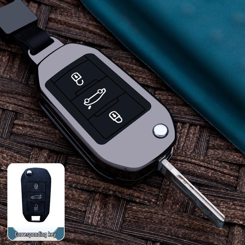 Peugeot Key Cover for 2008, 3008, 308, 4008, 5008, 508, 307, 408 - Metal Car Protection Shell Bag